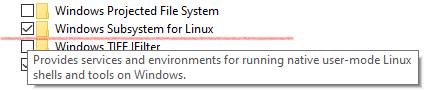 Windows subsystem for linux